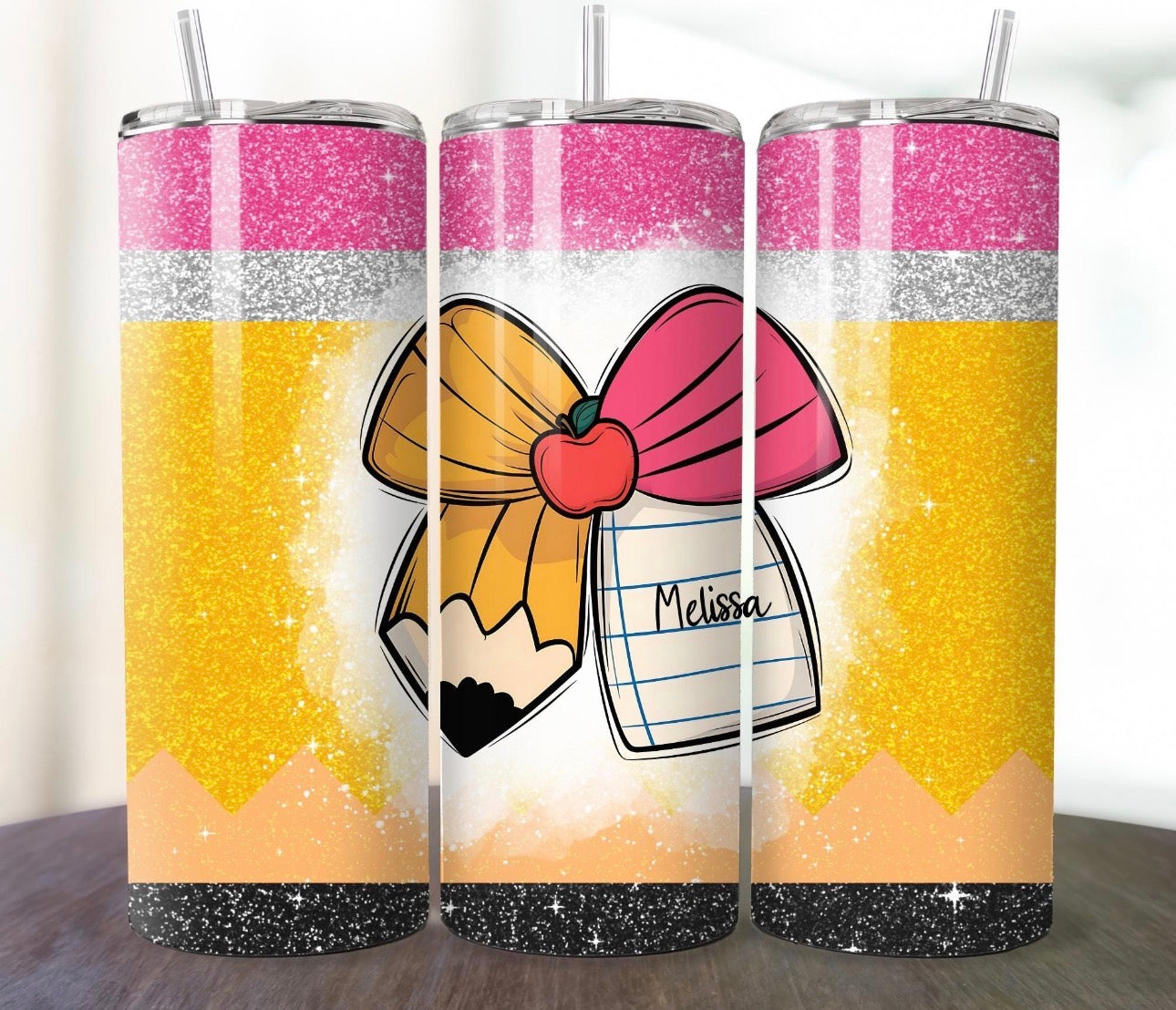 Glitter Pencil Tumbler