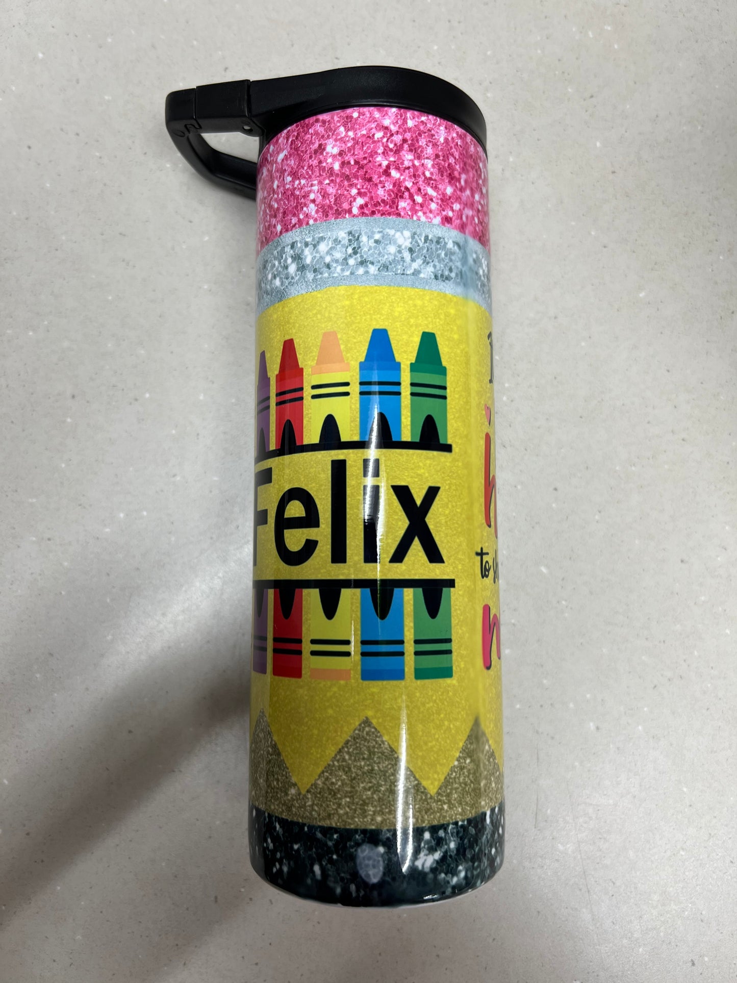 Pencil Glitter Tumbler