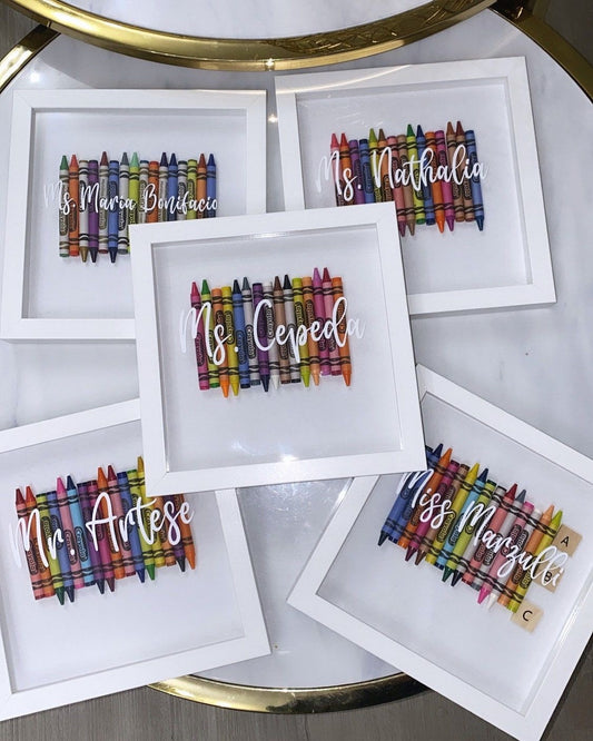 Crayon Teacher Shadow Box